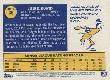 2019 Topps Heritage Minor League #39 Jeter Downs Back