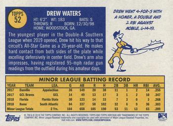 2019 Topps Heritage Minor League #52 Drew Waters Back