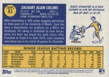 2019 Topps Heritage Minor League #63 Zack Collins Back