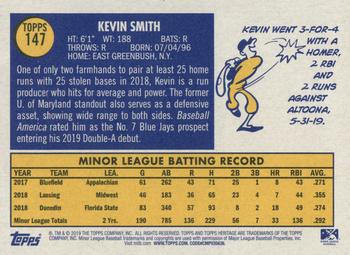 2019 Topps Heritage Minor League #147 Kevin Smith Back