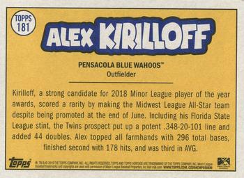 2019 Topps Heritage Minor League #181 Alex Kirilloff Back