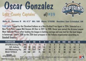 2018 Grandstand Lake County Captains #NNO Oscar Gonzalez Back