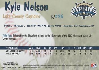 2018 Grandstand Lake County Captains #NNO Kyle Nelson Back