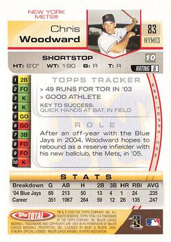 2005 Topps Total - Silver #83 Chris Woodward Back