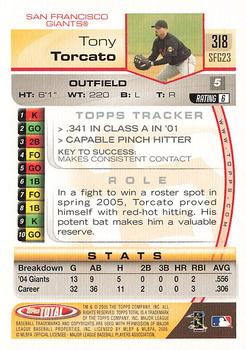 2005 Topps Total - Silver #318 Tony Torcato Back