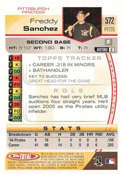 2005 Topps Total - Silver #572 Freddy Sanchez Back