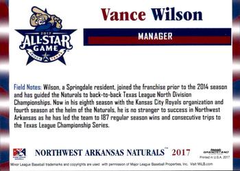 2017 Grandstand Texas League All-Stars North #NNO Vance Wilson Back