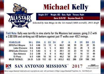 2017 Grandstand Texas League All-Stars South #NNO Michael Kelly Back