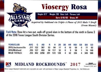 2017 Grandstand Texas League All-Stars South #NNO Viosergy Rosa Back