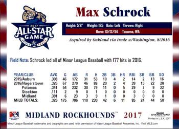 2017 Grandstand Texas League All-Stars South #NNO Max Schrock Back