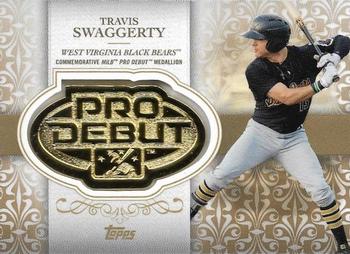 2019 Topps Pro Debut - Distinguished Debut Medallions Gold #DD-TS Travis Swaggerty Front