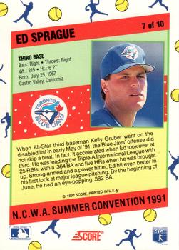 1991 Score National Candy Wholesalers of America (N.C.W.A.) Summer Convention #7 Ed Sprague Back