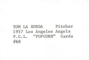 1974 Popcorn 1957-58 Pacific Coast League #68 Tom Lasorda Back