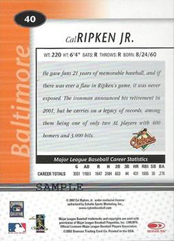 2002 Leaf Certified - Samples Silver #40 Cal Ripken Jr. Back