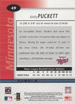 2002 Leaf Certified - Samples Silver #49 Kirby Puckett Back