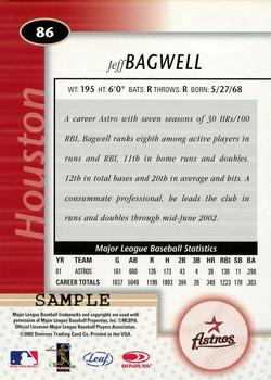 2002 Leaf Certified - Samples Silver #86 Jeff Bagwell Back