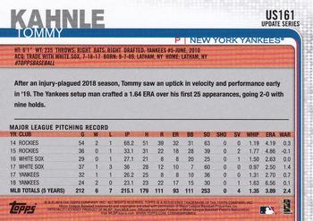 2019 Topps Update #US161 Tommy Kahnle Back