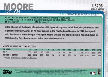 2019 Topps Update #US206 Dylan Moore Back
