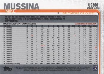 2019 Topps Update #US300 Mike Mussina Back