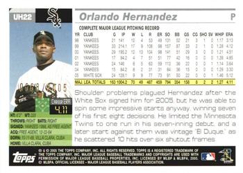 2005 Topps Updates & Highlights - Gold #UH22 Orlando Hernandez Back
