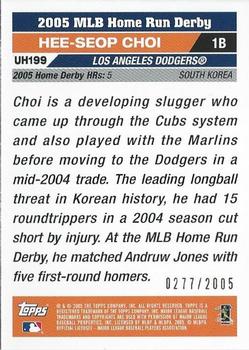 2005 Topps Updates & Highlights - Gold #UH199 Hee Seop Choi Back