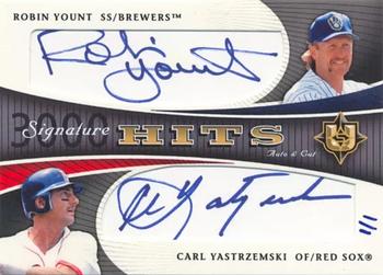 2005 UD Ultimate Signature Edition - Hits Triple Autograph-Cut #YYC Robin Yount / Carl Yastrzemski / Roberto Clemente  Front