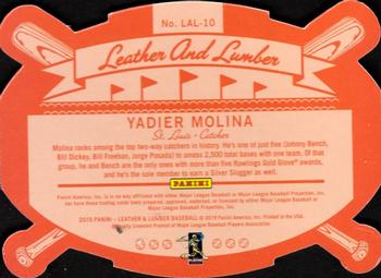 2019 Panini Leather & Lumber - Leather and Lumber #LAL-10 Yadier Molina Back