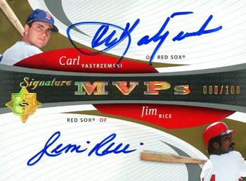2005 UD Ultimate Signature Edition - MVPs Dual Autograph #MVP-YS Carl Yastrzemski / Jim Rice Front
