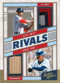 2019 Panini Leather & Lumber - Rivals Materials Holo Gold #RM-OR Ozzie Smith / Robin Yount Front