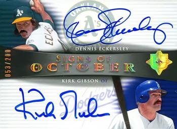 2005 UD Ultimate Signature Edition - Signs of October Dual Autograph #OCT-EG Dennis Eckersley / Kirk Gibson Front