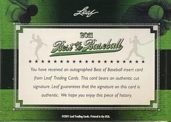 2011 Leaf Best of Baseball Cut Signatures #NNO Greg Maddux Back