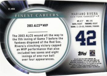 2019 Finest - Finest Careers #FC-MR4 Mariano Rivera Back