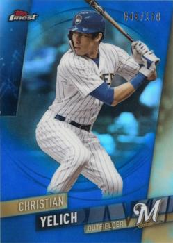2019 Finest - Blue Refractor #42 Christian Yelich Front