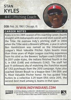2018 Choice Indianapolis Indians #29 Stan Kyles Back