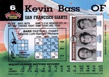 1992 Stadium Club #6 Kevin Bass Back
