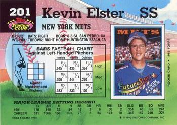 1992 Stadium Club #201 Kevin Elster Back