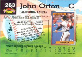 1992 Stadium Club #263 John Orton Back