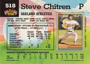 1992 Stadium Club #518 Steve Chitren Back