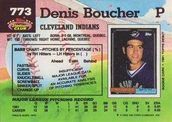 1992 Stadium Club #773 Denis Boucher Back