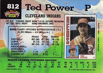 1992 Stadium Club #812 Ted Power Back