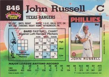 1992 Stadium Club #846 John Russell Back