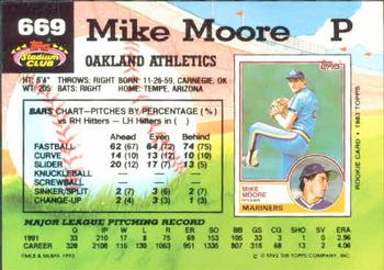 1992 Stadium Club #669 Mike Moore Back