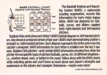 1992 Stadium Club #NNO BARS Description Back