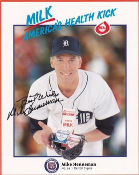 1990 Real Dairy Mike Henneman #NNO Header Card Front