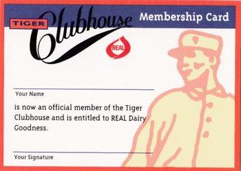 1990 Real Dairy Mike Henneman #NNO Membership Card Front
