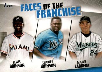 2019 Topps - Faces of the Franchise #FOF-15 Lewis Brinson / Charles Johnson / Miguel Cabrera Front