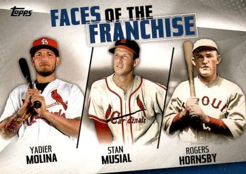2019 Topps - Faces of the Franchise #FOF-27 Yadier Molina / Stan Musial / Rogers Hornsby Front