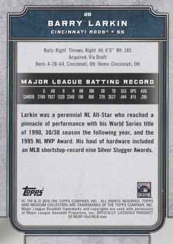 2019 Topps Museum Collection - Sapphire #28 Barry Larkin Back