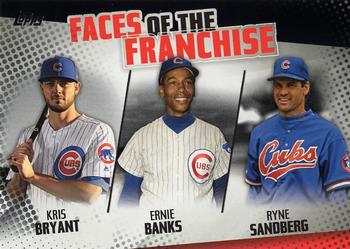 2019 Topps - Faces of the Franchise Black #FOF-6 Ryne Sandberg / Ernie Banks / Kris Bryant Front