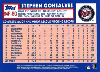 2019 Topps - 1984 Topps Baseball 35th Anniversary Rookies #84R-SG Stephen Gonsalves Back